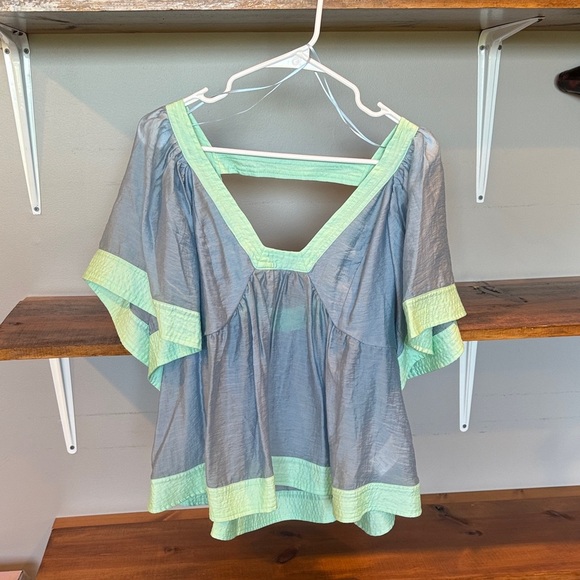 Anthropologie Tops - Stylish Blue and Green Women's Top
